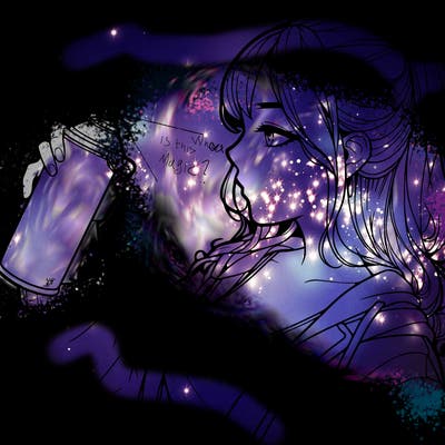 a realistic girl spray, painting