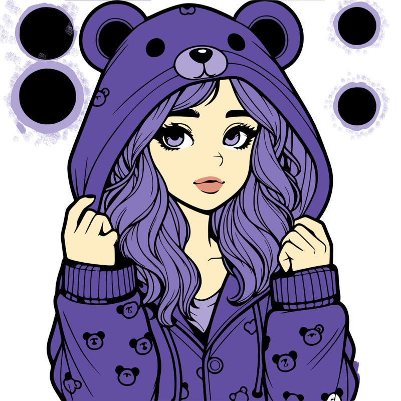 realistic girl in a animal pjs hoodie
