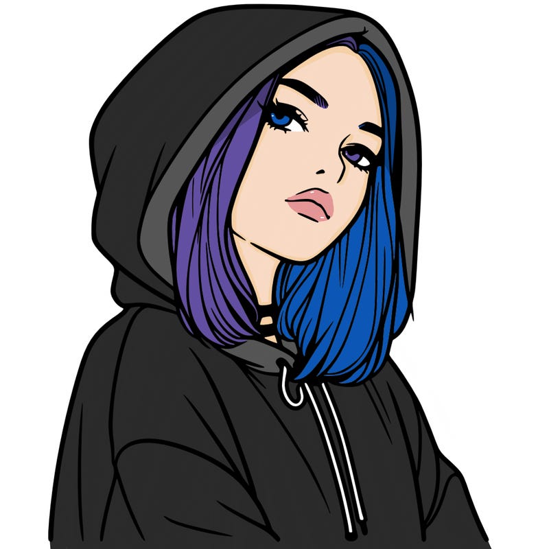 a realistic girl in a hoodie