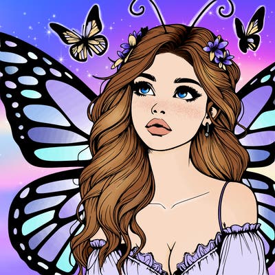 butterfly fairy realistic girl