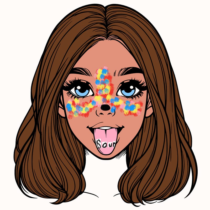 realistic girl with her tongue out