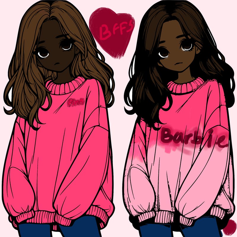 realistic girl with baggy sweater