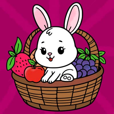 bunny in a fruit basket