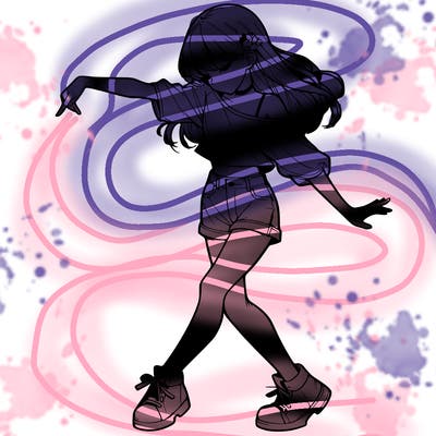 realistic girl danceing