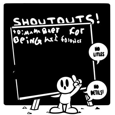 blank canvas that says above it shoutouts