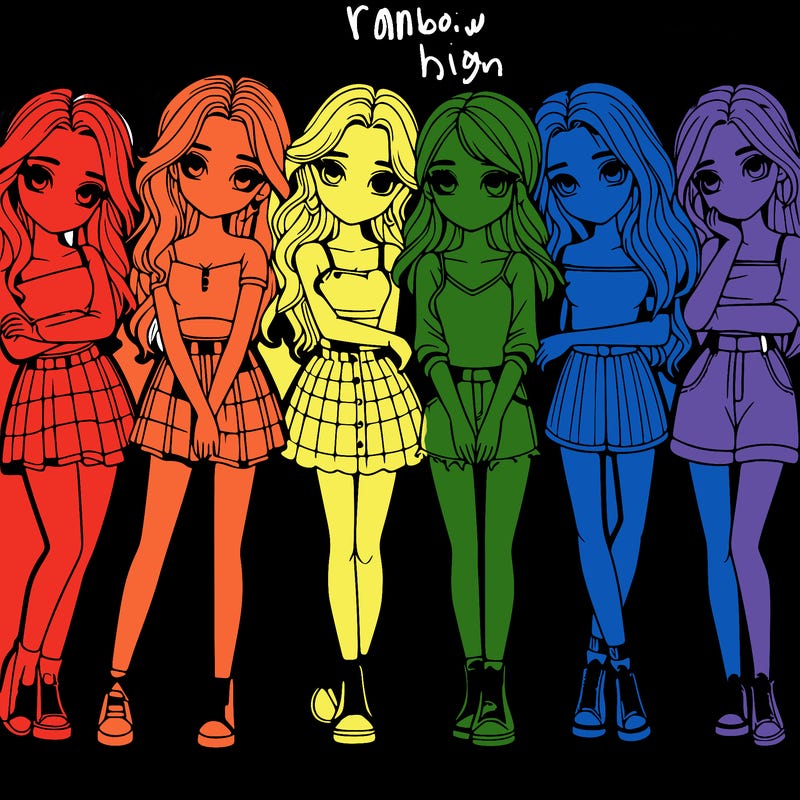 a group of girls realistic