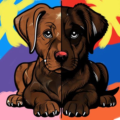 realistic dog split picture