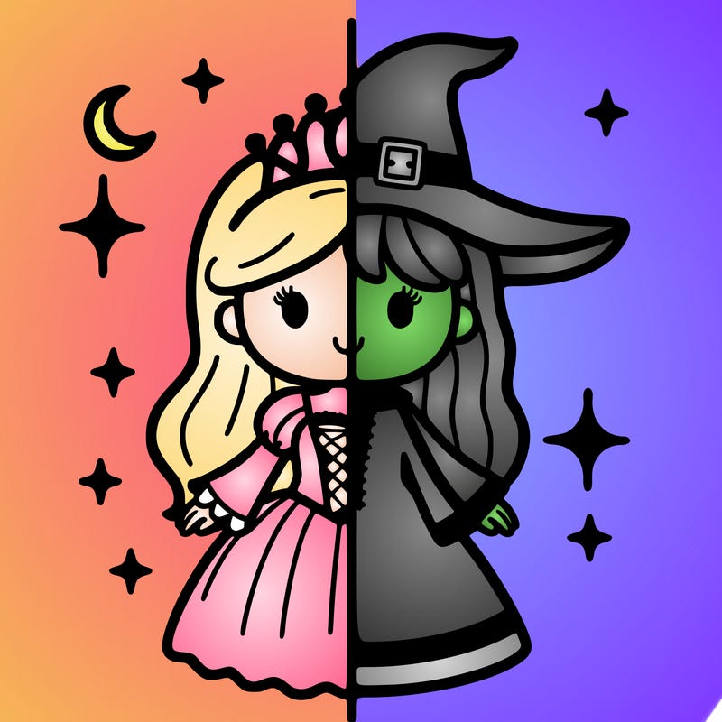 split princess and witch