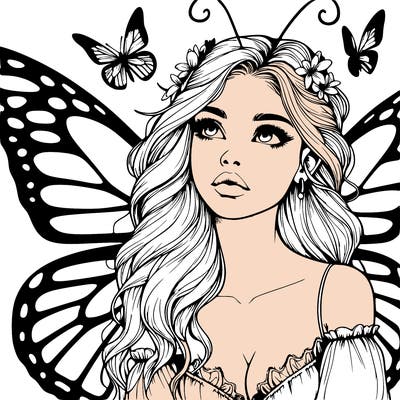 butterfly fairy realistic girl