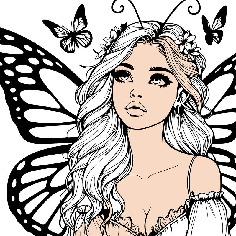 butterfly fairy realistic girl