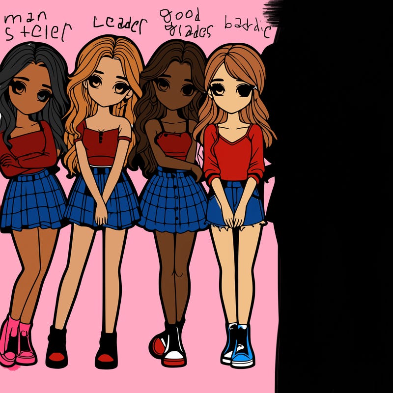 a group of girls realistic