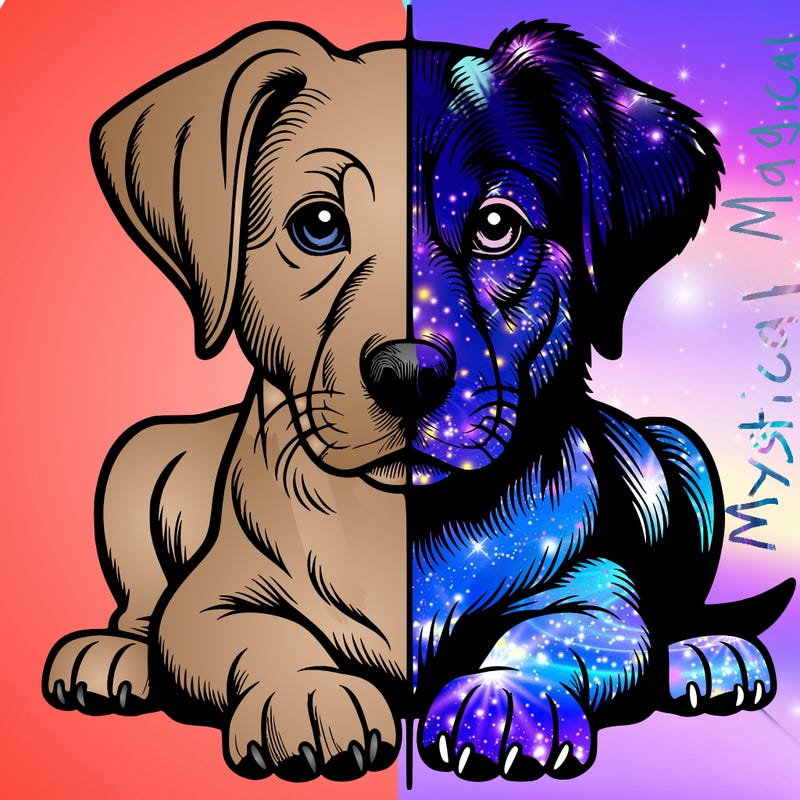 realistic dog split picture