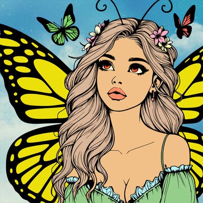 butterfly fairy realistic girl