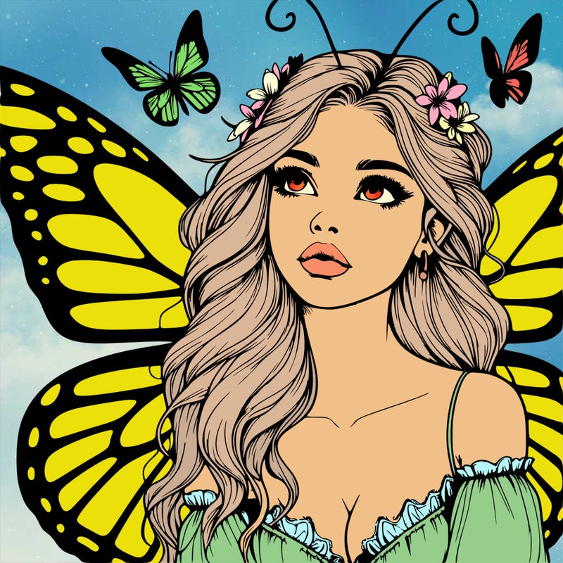 butterfly fairy realistic girl