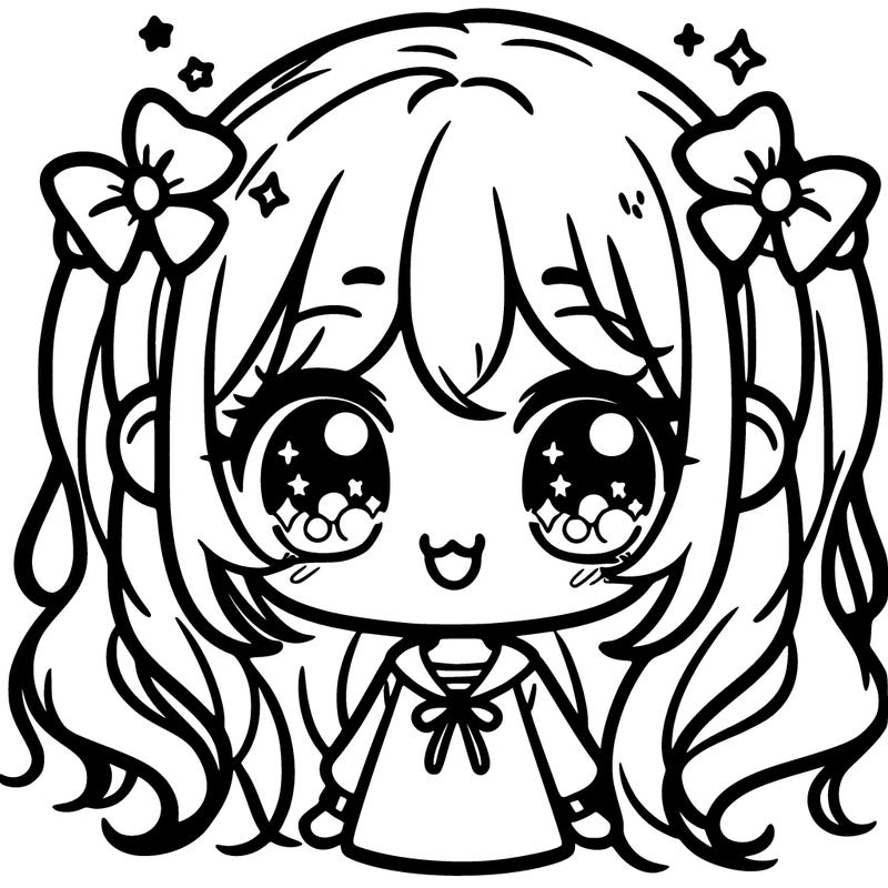 one kawaii manga character girl