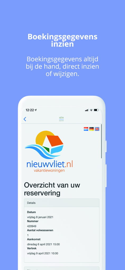 Interface do aplicativo Great Stay mostrando detalhes de reserva de uma casa de férias