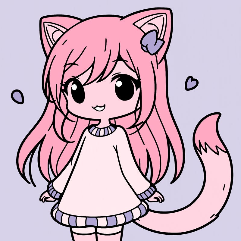 girl with cat ears and tail