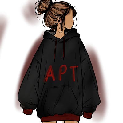 realistic girl with a oversized sweatshirt on and a bun