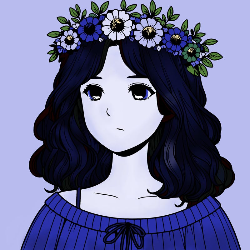 realistic girl with flowers crown