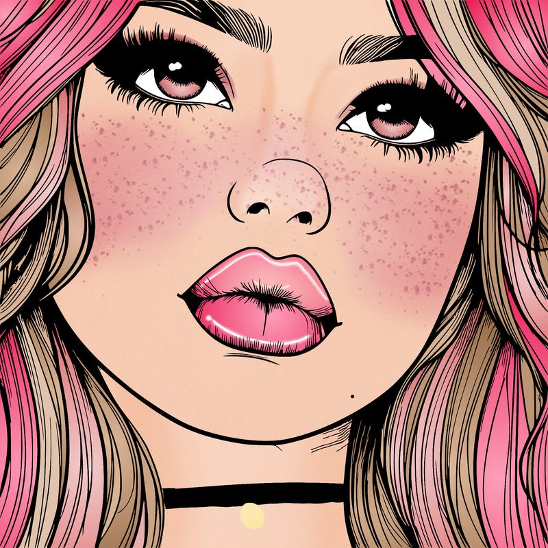 really realistic girl with lips