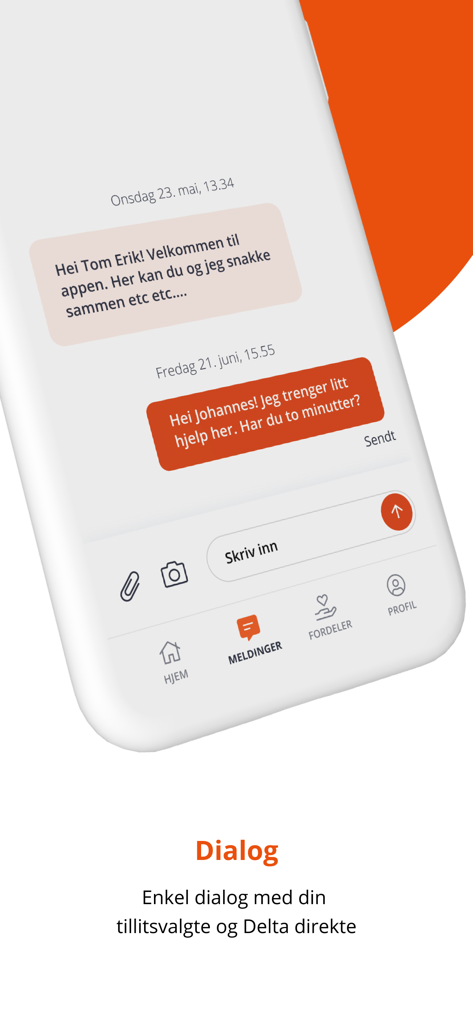 Interfaz de mensajería en la aplicación Parat para contactar a los delegados sindicales