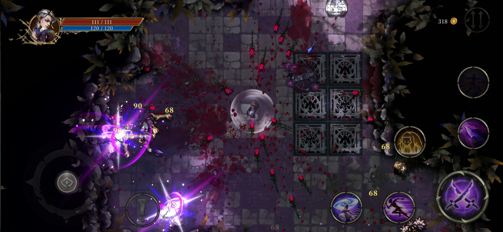 Shadow of the Depth - Top down rhythmic combat in the dark fantasy roguelike Shadow of the Depth showing visual effects and UI