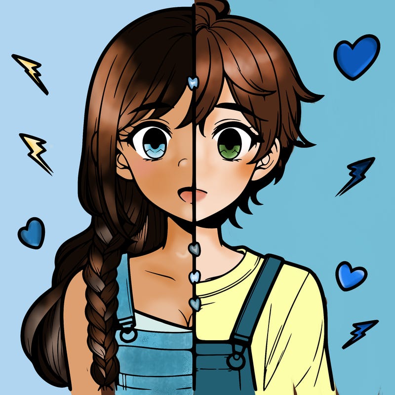 realistic girl boy split