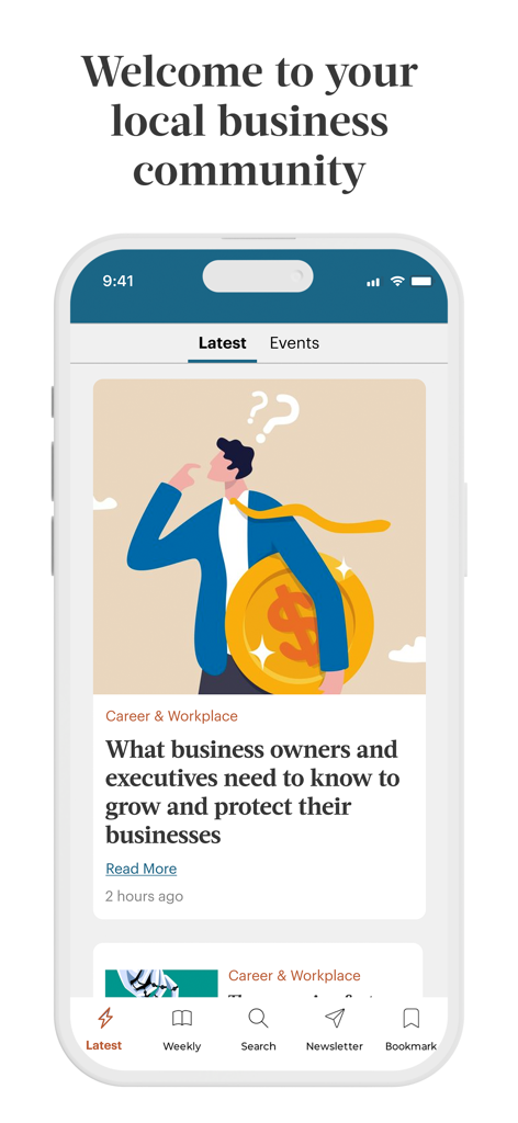Boston Business Journal - Boston Business Journal mobile app displaying latest local business news and articles for professionals.