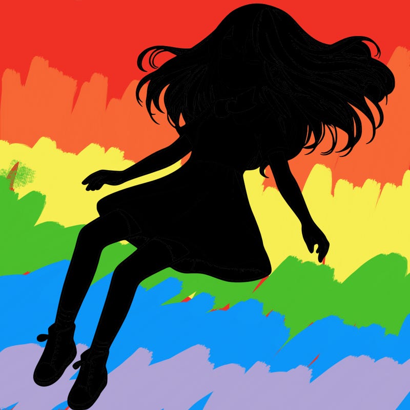 realistic girl floating