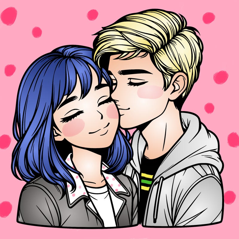 realistic girl and boy  love