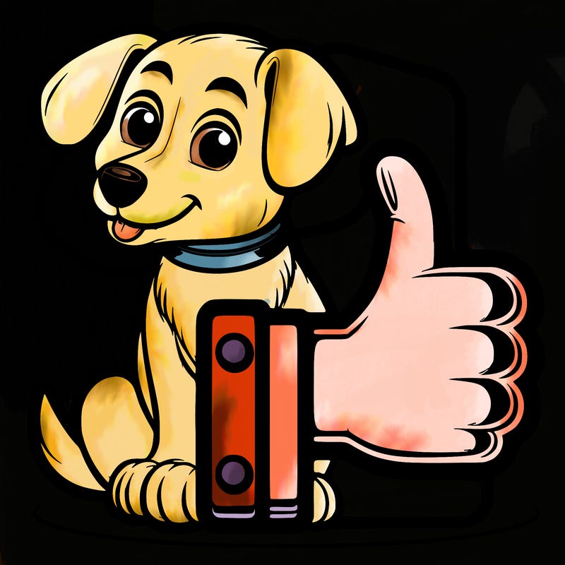 realistic dog with like sighn