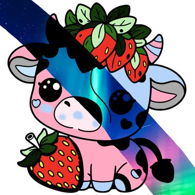 cute strawberry cow
