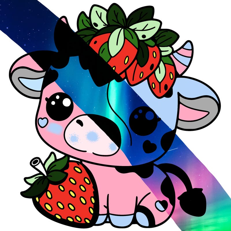 cute strawberry cow