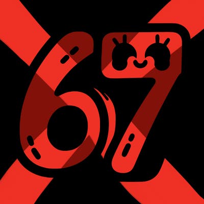 the numbers 67