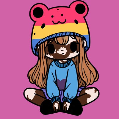 a girl wearing a frog hat and some frog socks