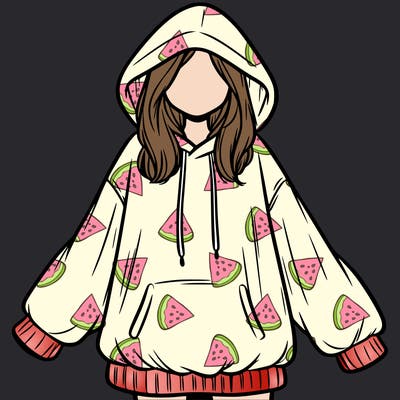 girl in oversized hoodie