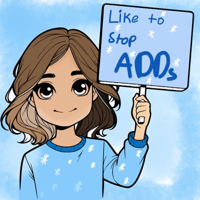 realistic girl holding up a sign