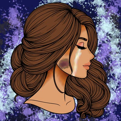 realistic woman's head & hair