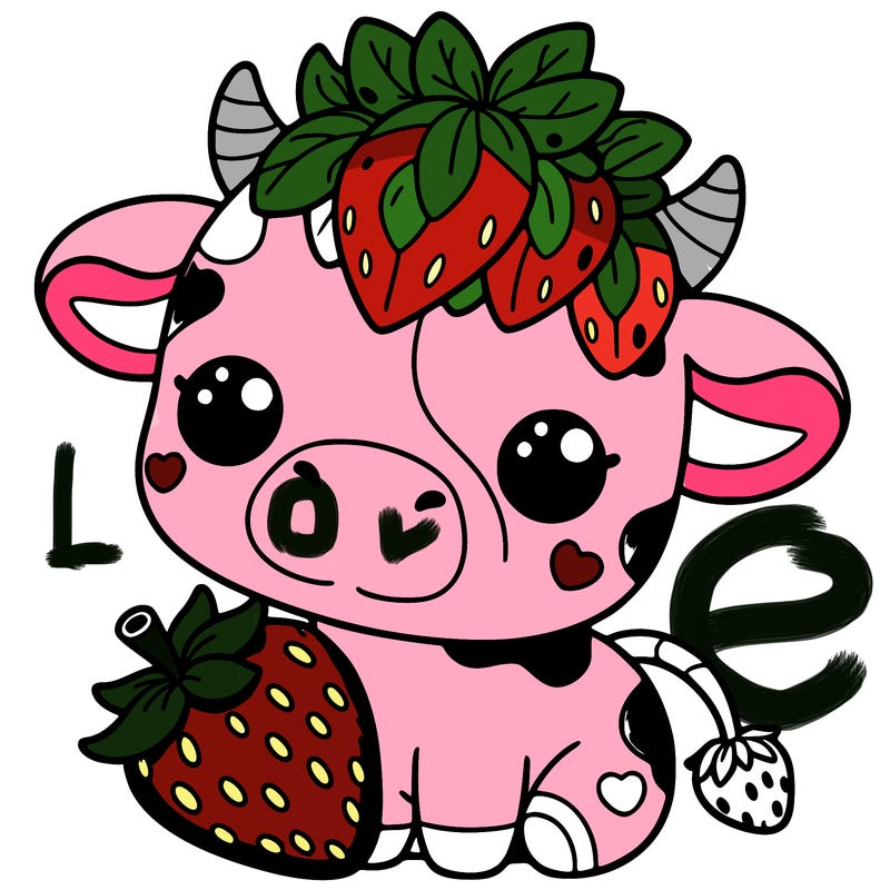 cute strawberry cow