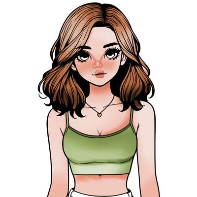 realistic girl with crop top