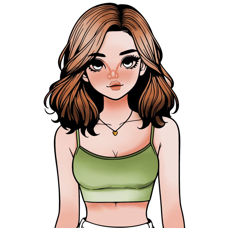 realistic girl with crop top