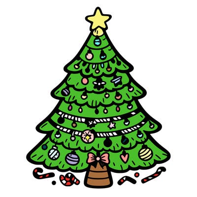 christmas tree with lots of details