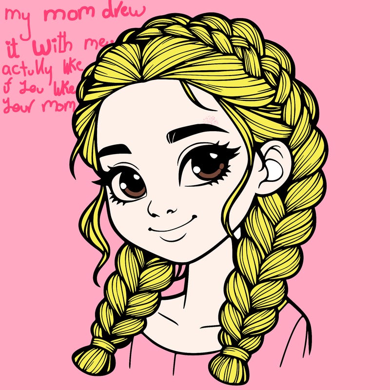 girl with braids realistic