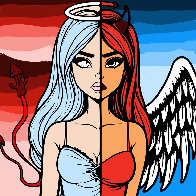 devil vs angel realistic girl