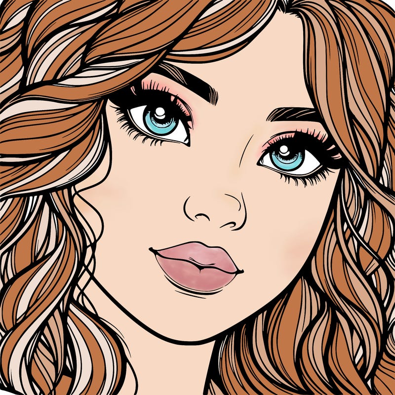 beautiful realistic girl close up to the camera with wavy hair,