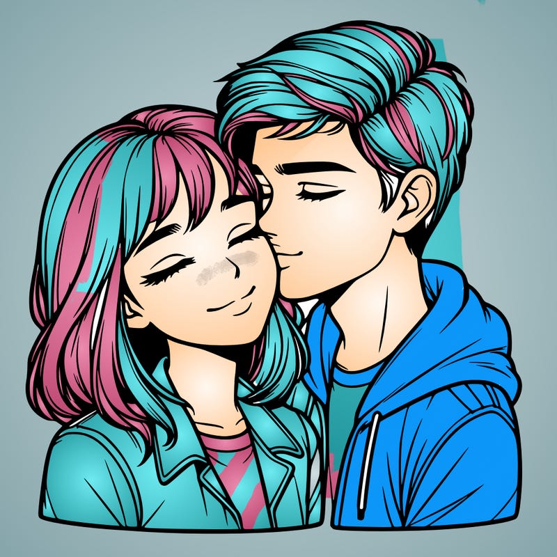 realistic girl and boy  love