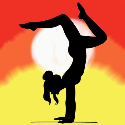 a woman doing a handstand