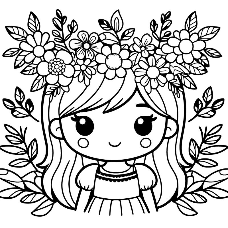 girl with flowers crown