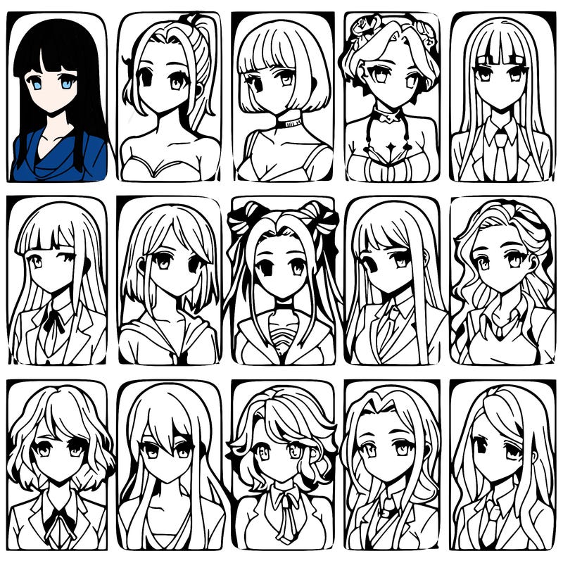 girls that look diffrent anime