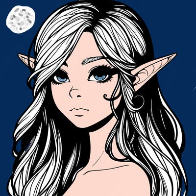 elf girl realistic dark fantasy